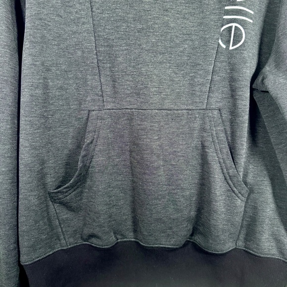 Oiselle Heather Charcoal Hoodie with Logo - Picture 9 of 11